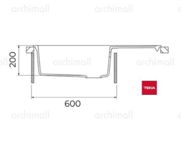 Teka Clivo 60 B-TQ Damlalıklı Siyah Granit Evye