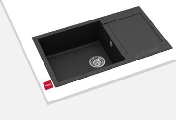 Teka Clivo 60 B-TQ Damlalıklı Siyah Granit Evye
