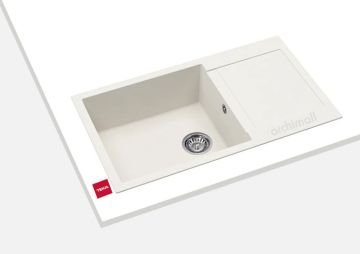 Teka Clivo 60 B-TQ Damlalıklı Beyaz Granit Evye