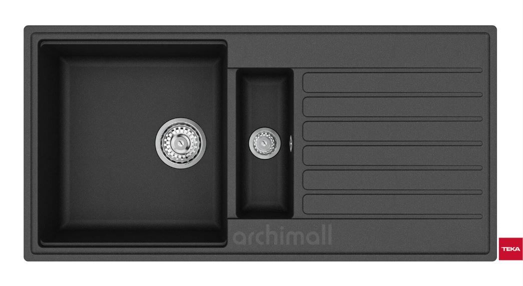 Teka Cliff 60 B-TQ 1.5 Gözlü Siyah Granit Eviye