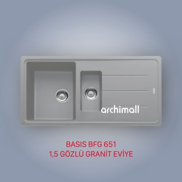 Franke BFG 651 Basis Stone Grey Granit Evye Seti