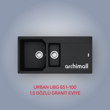 Franke UBG 651-100 Urban Nero Granit Evye Seti