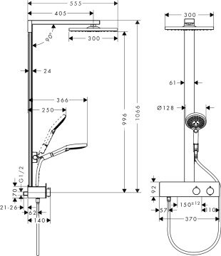 Hansgrohe Raindance E 300 Duş Kolonu 27361000