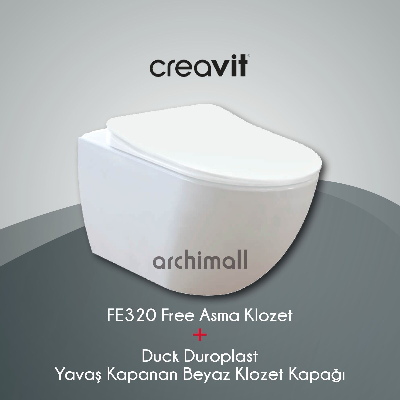 Creavit FE320 Free Asma Klozet + Duck Duroplast Soft Kapak