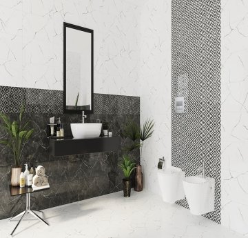 Seramiksan Atlas Lucca Beyaz Dekor 25x50