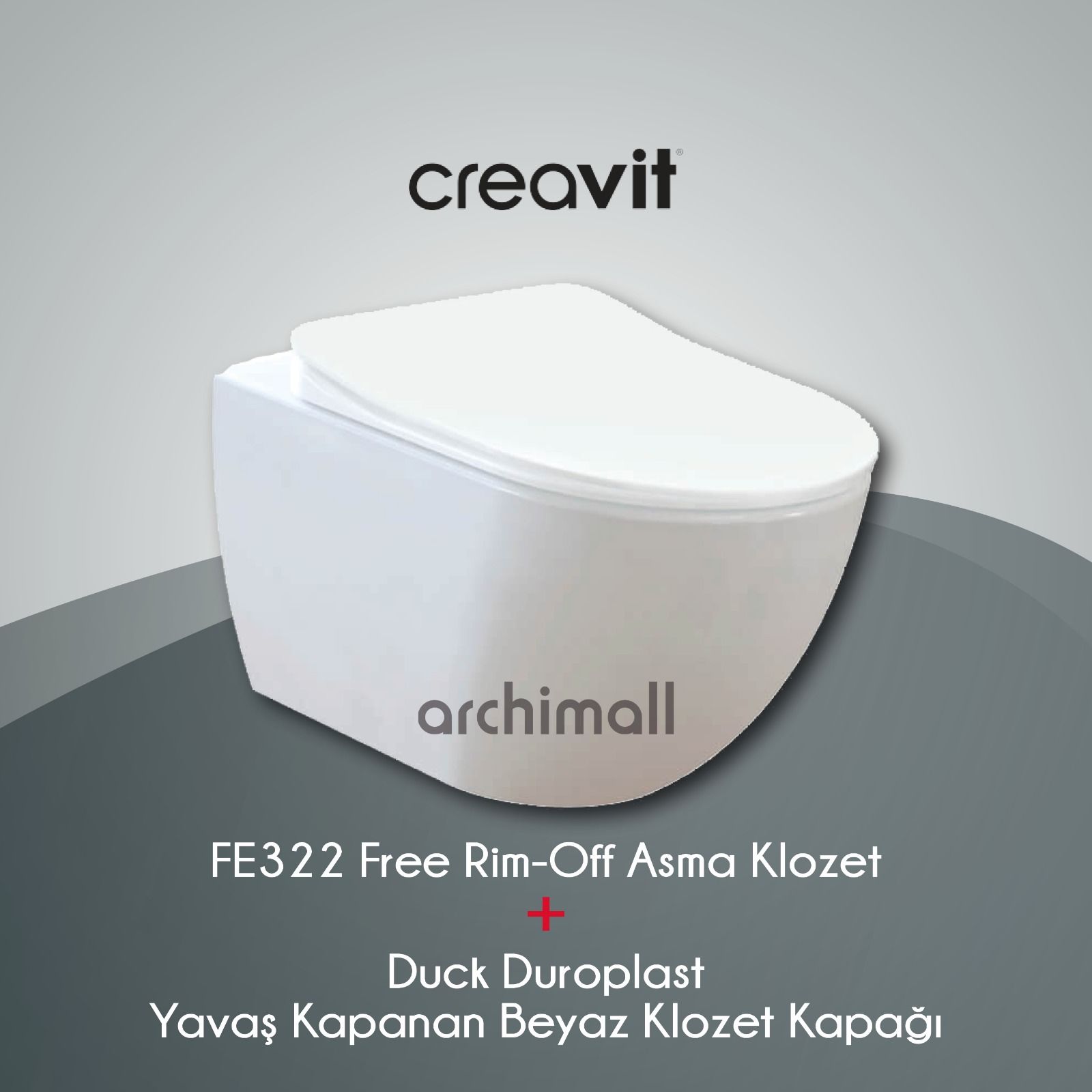 Creavit FE322 Free Rimoff Asma Klozet + Duck Duroplast Soft Kapak