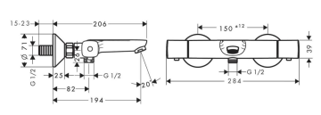 Hansgrohe Ecostat Termostatik Banyo Bataryası 13123000