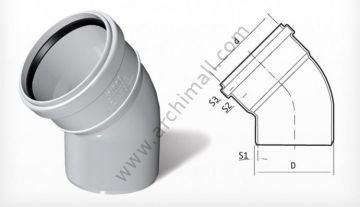 Fırat 125/45 PVC Açık Dirsek 7011125045