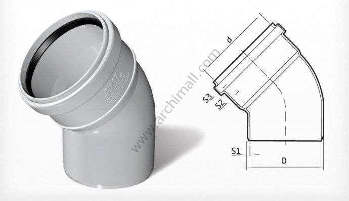 Fırat 160/45 PVC Açık Dirsek 7011150045