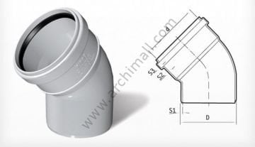 Fırat 160/45 PVC Açık Dirsek 7011150045