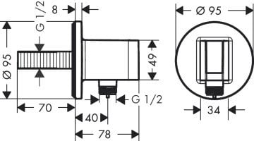 Hansgrohe Fitfix S Duş Askılı Çıkış Dirseği 26487000