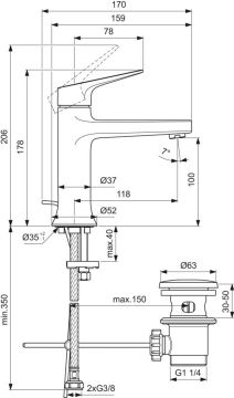 İdeal Standard La Dolce Vita Krom Lavabo Bataryası