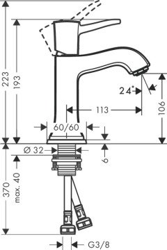 Hansgrohe Metropol Classic 110 Lavabo Bataryası Krom Altın 31301090