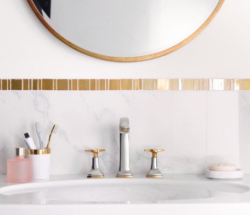 Hansgrohe Metropol Classic 3 Delikli Lavabo Bataryası Krom Altın 31307090