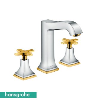 Hansgrohe Metropol Classic 3 Delikli Lavabo Bataryası Krom Altın 31307090