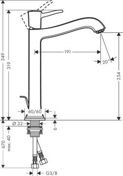 Hansgrohe Metropol Classic Çanak Lavabo Bataryası Krom Altın 31303090