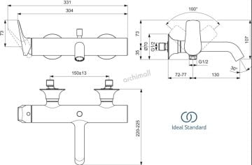 İdeal Standard La Dolce Vita Krom Banyo Bataryası