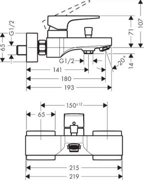 Hansgrohe Metropol Banyo Bataryası Satin Siyah 32540670