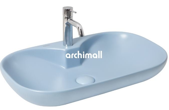 Alya 65 BD Tezgahüstü Lavabo (Batarya Delikli) 65x40cm Mat Arktik Mavi