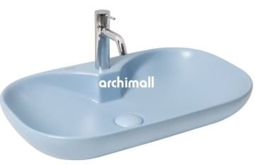 Alya 65 BD Tezgahüstü Lavabo (Batarya Delikli) 65x40cm Mat Arktik Mavi