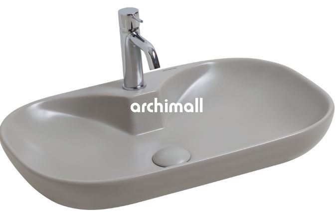 Alya 65 BD Tezgahüstü Lavabo (Batarya Delikli) 65x40cm Mat Gri