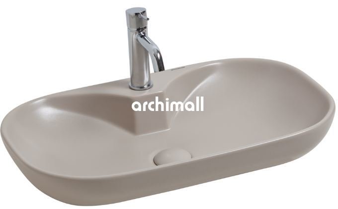 Alya 65 BD Tezgahüstü Lavabo (Batarya Delikli) 65x40cm Mat Sahra