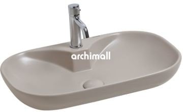 Alya 65 BD Tezgahüstü Lavabo (Batarya Delikli) 65x40cm Mat Sahra