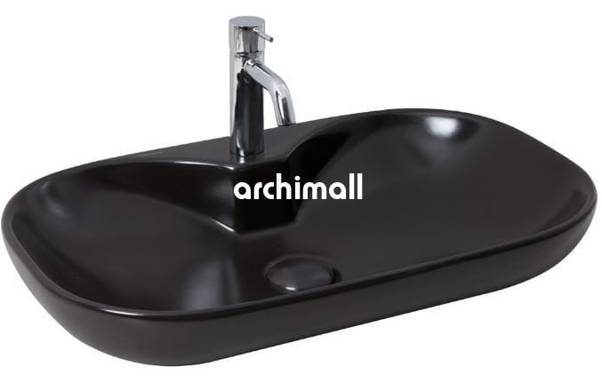 Alya 65 BD Tezgahüstü Lavabo (Batarya Delikli) 65x40cm Mat Siyah