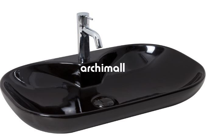 Alya 65 BD Tezgahüstü Lavabo (Batarya Delikli) 65x40cm Siyah