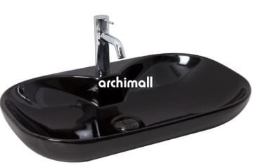 Alya 65 BD Tezgahüstü Lavabo (Batarya Delikli) 65x40cm Siyah