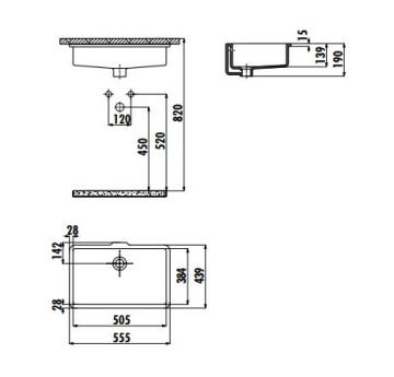 Creavit TP738 38X51 cm Tezgah Altı Lavabo