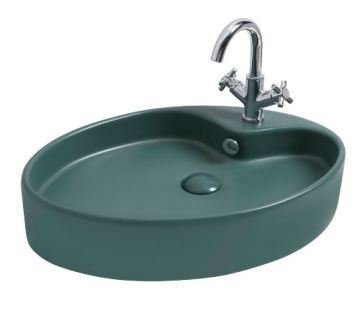 Betria Tezgahüstü Lavabo 65x45cm Mat Zümrüt