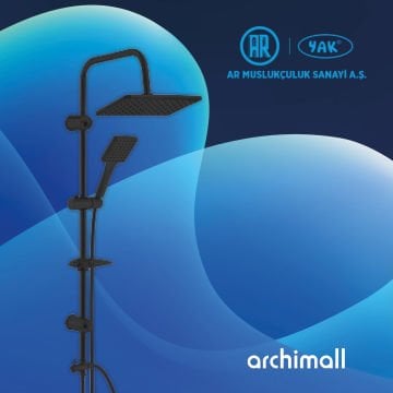 Ar Musluk Lucia Mat Siyah Duş Kolonu