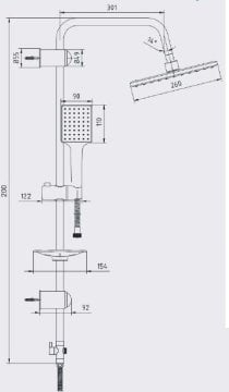 Ar Musluk Lucia Mat Siyah Duş Kolonu