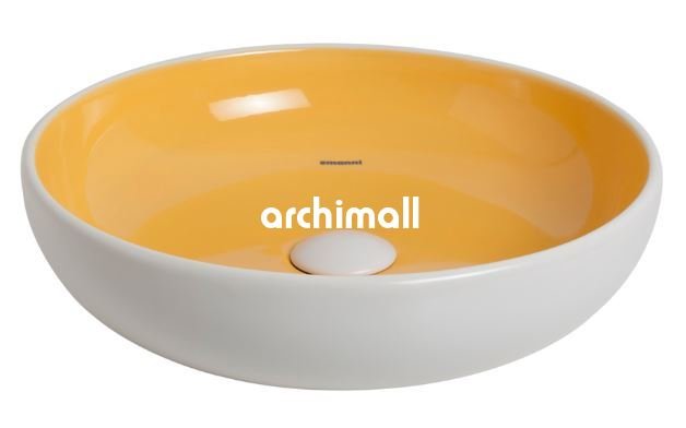 Nunki 44cm Tezgah Üstü Lavabo Mat Beyaz Sarı