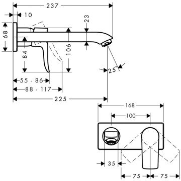 Hansgrohe Metris Ankastre Duvara Monte Lavabo Bataryası 31086000