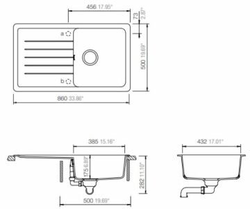 Ukinox Valente D-100 Croma Gri Renk Granit Evye