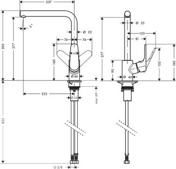 Hansgrohe Focus 280 Eviye Bataryası 31817000