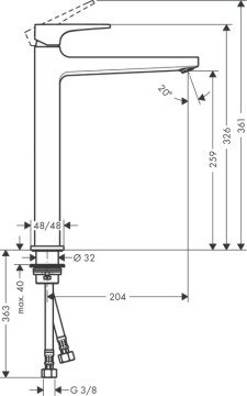 Hansgrohe Metropol Çanak Lavabo Bataryası 32512000