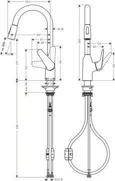 Hansgrohe Focus 220 Spiralli Eviye Bataryası 71800000