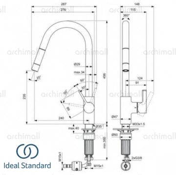 Ideal Standard Gusto Spiralli Evye Bataryası