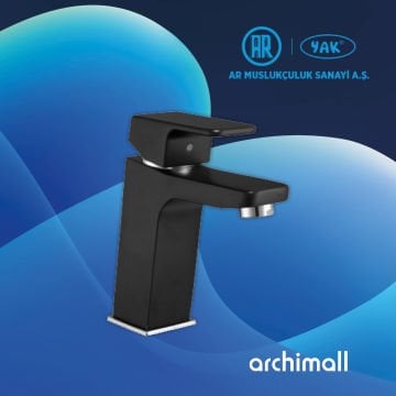 Ar Musluk Lunetta Mat Siyah Lavabo Bataryası