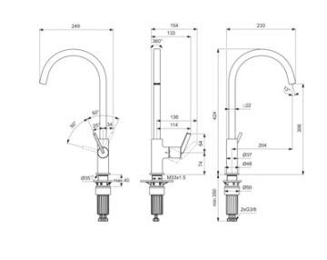 İdeal Standard Gusto Kuğu Evye Bataryası Rose
