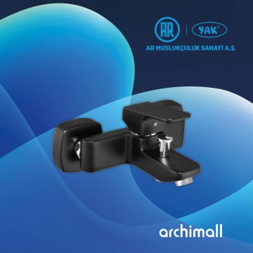 Ar Musluk Lunetta Mat Siyah Banyo Bataryası