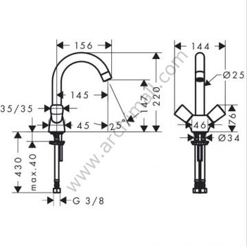 Hansgrohe Logis Volanlı Kuğu Lavabo Bataryası 71221000
