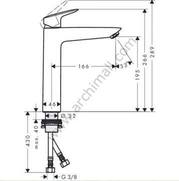 Hansgrohe Logis 190 Yüksek Tip Lavabo Bataryası 71091000