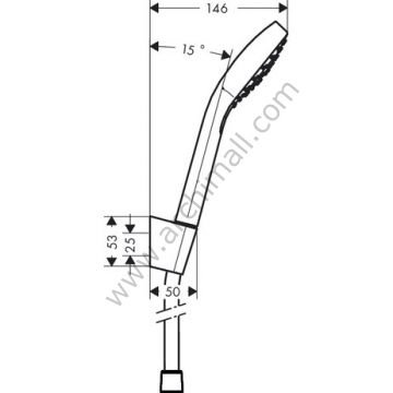 Hansgrohe Croma Select S 1 Jet Porter Set 1,25m Hortum İle 26420400