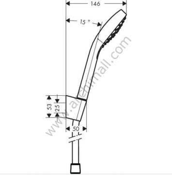 Hansgrohe Croma Select E 1 Jet Porter Set 1,25m Hortum İle 26424400