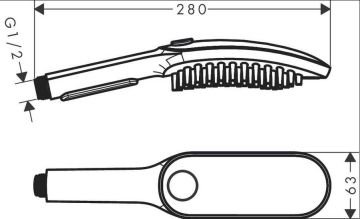 Hansgrohe Dogshower Köpekler için El Duşu 3 Akışlı Mat Beyaz 26640700