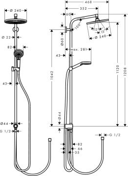 Hansgrohe Crometta S 240 Oval Duş Kolonu 27270000